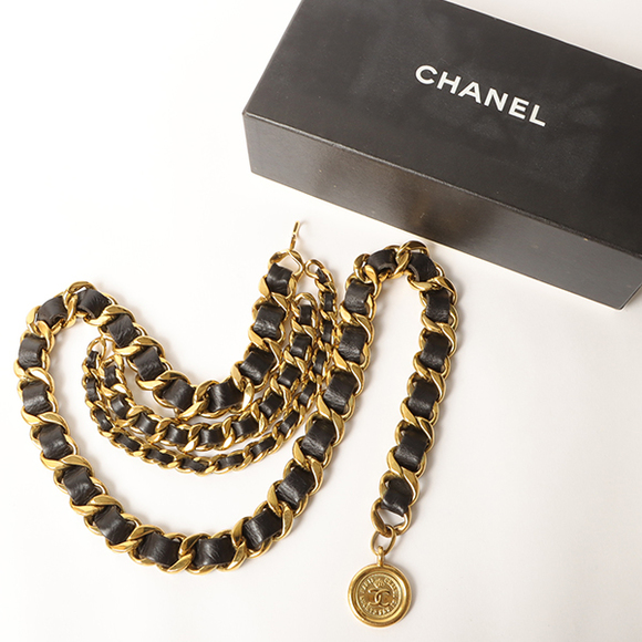 CHANEL 1994 Made Cc Mark Coin Charm Chain Belt Black - Picture 14 of 14